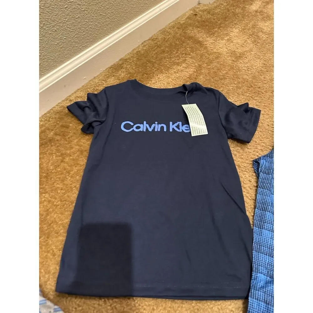 NEW Calvin Klein Boys 3 Piece Pajama Set (Top, Pants, Shorts) Size XS 5//6
